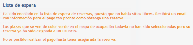 Notificación de que el usuario está en lista de espera